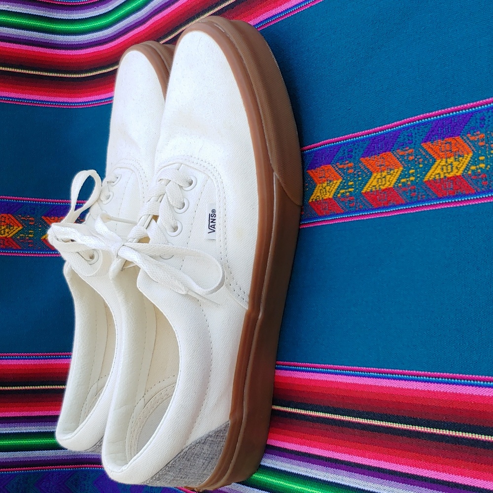 Vans Classic Low Skateboard Shoes Cream Gray Canvas Unisex Men's 9.5 Women's 10 - Picture 14 of 17